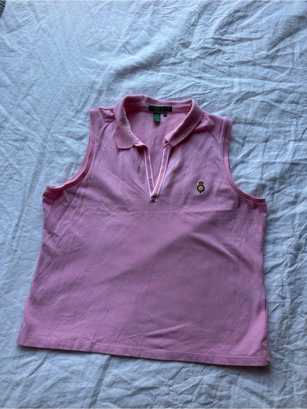 Vintage Lauren Ralph Lauren Pink Sleeveless Polo Top